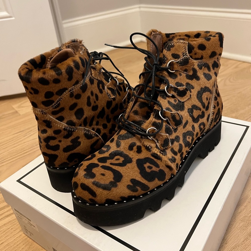 Tabitha simmons neir leopard print boots